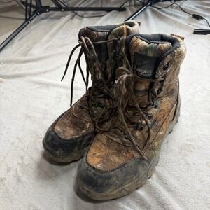 Itasca Mens size 12 Camo Thinsulate Waterproof Hunting Boots Brown Camouflage